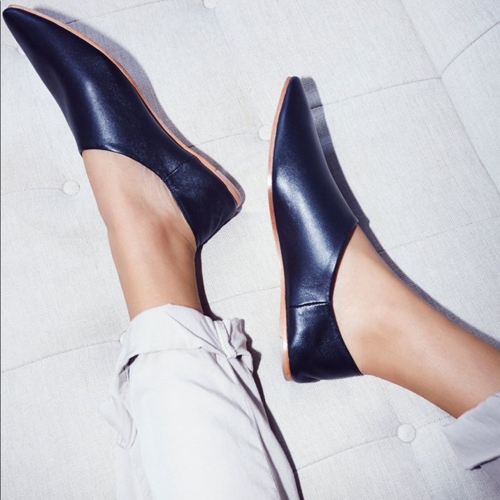ISO flat leather wrap loafers!!